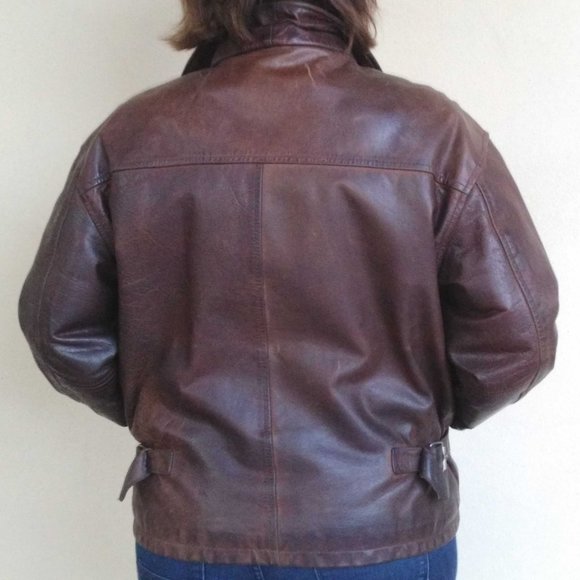 Leather bomber jacket Mixte - Picture 6 of 7